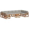 vidaXL Ensemble de canap&eacute;s d'ext&eacute;rieur 11 pc Gris Naturel et Clair