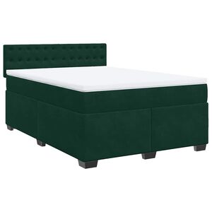 vidaXL Sommier &agrave; lattes de lit et matelas Vert fonc&eacute; 140x200cm Velours