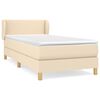 vidaXL Sommier &agrave; lattes de lit avec matelas Cr&egrave;me 100x200 cm Tissu