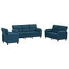 vidaXL Ensemble de Canap&eacute;s 3 pcs Bleu Velours