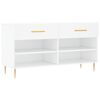 vidaXL Banc &agrave; chaussures blanc 102x35x55 cm bois d'ing&eacute;nierie
