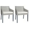 vidaXL Chaises &agrave; manger avec coussins lot de 2 gris rotin naturel