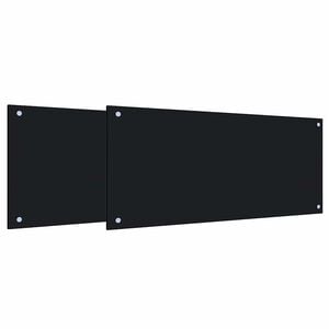 vidaXL Cr&eacute;dence de cuisine 2 pc Noir 90 x 40 cm verre tremp&eacute;