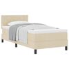 vidaXL Lit &agrave; ressorts avec coussin Cr&egrave;me 90 x 200 cm tissu