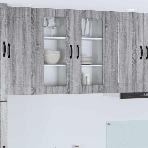 vidaXL Armoire de cuisine Kalmar 2 pcs Gris Sonoma 40 x 31 x 80 cm
