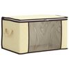 vidaXL Bo&icirc;te de rangement avec fen&ecirc;tre lat&eacute;rale transparente Cr&egrave;me
