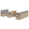vidaXL Ensemble de canap&eacute; de jardin 10 pc Beige polyrotin
