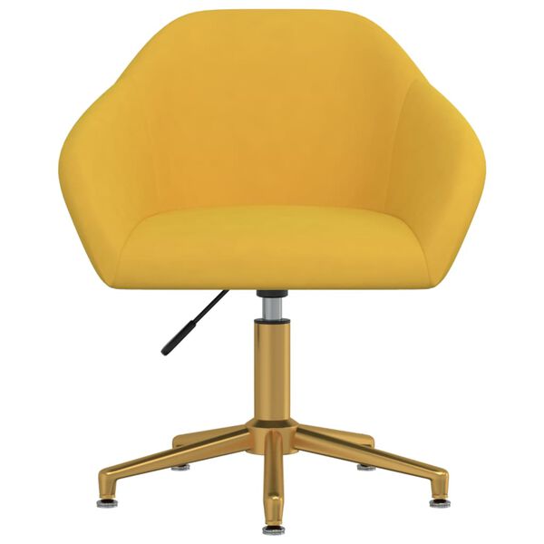 vidaXL Chaise pivotante de salle &agrave; manger Jaune Velours