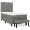 vidaXL Sommier &agrave; lattes de lit avec matelas Gris fonc&eacute; 100x200cm Tissu