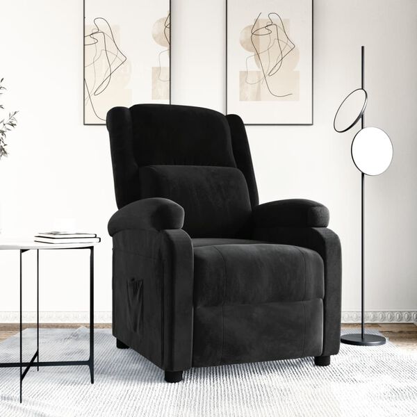 vidaXL Fauteuil inclinable noir velours