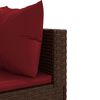 vidaXL Salon de jardin 10 pcs avec coussins marron résine tressée