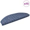 vidaXL Tapis d'escalier auto-adh&eacute;sifs 15 pcs Bleu 65 x 21 x 4 cm