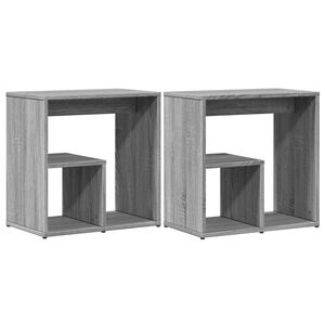 vidaXL Tables d'appoint 2 pcs sonoma gris 50x30x50cm bois d'ing&eacute;nierie