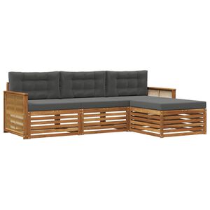 vidaXL Ensemble de canap&eacute;s d'ext&eacute;rieur 4 pc Naturel et Anthracite