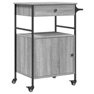 vidaXL Chariot de cuisine sonoma gris 56x43x89,5 cm bois d'ing&eacute;nierie