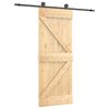 vidaXL Porte coulissante Naturel et noir 85 x 210 cm