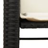 vidaXL Canapé de jardin 2 places avec table et tabourets noir rotin
