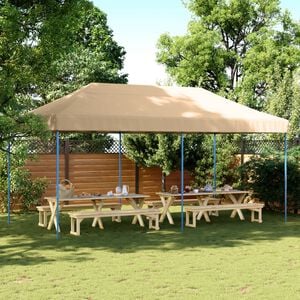 vidaXL Tente de r&eacute;ception pliable escamotable beige 580x292x315 cm