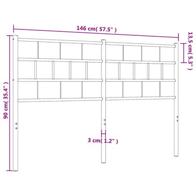 vidaXL Tête de lit métal blanc 140 cm