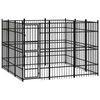 vidaXL Chenil d'ext&eacute;rieur pour chiens Acier 8,29 m&sup2;