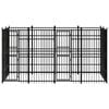 vidaXL Chenil d'ext&eacute;rieur pour chiens Acier 7,37 m&sup2;