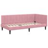 vidaXL Cadre de lit d'angle Rose 90 cm x 200 cm Velours
