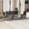 vidaXL Salon de jardin 6 pcs avec coussins gris r&eacute;sine tress&eacute;e