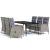 vidaXL Ensemble &agrave; manger de jardin coussins 7pcs Gris et noir