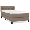 vidaXL Sommier &agrave; lattes de lit avec matelas Taupe 100x200 cm Tissu