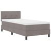 vidaXL Lit &agrave; ressorts avec bandes LED Taupe 90 x 200 cm tissu