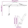 vidaXL Parasol de jardin Terre cuite 248 x 248 x 148 cm