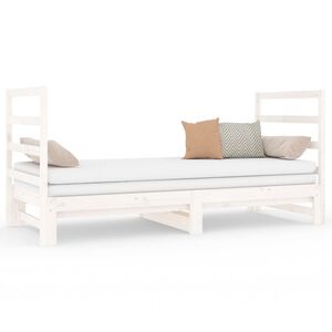 vidaXL Lit coulissant sans matelas blanc 2x(90x190) cm