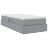 vidaXL Lit avec rangement et matelas Gris clair 90 x 200 cm Polyester