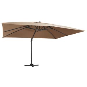 vidaXL Parasol de jardin en porte-&agrave;-faux lumi&egrave;res LED m&acirc;t en aluminium