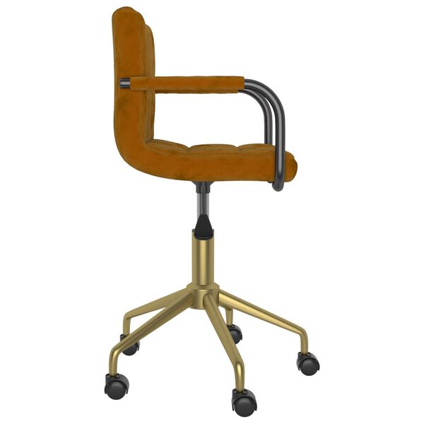 vidaXL Chaise pivotante de salle &agrave; manger Marron Velours