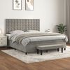 vidaXL Sommier &agrave; lattes de lit et matelas Gris clair 160x200cm Velours