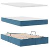 vidaXL Lit avec rangement et matelas Bleu fonc&eacute; 120 x 200 cm Velours