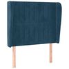 vidaXL T&ecirc;te de lit avec oreilles Bleu fonc&eacute; 93x23x118/128 cm Velours