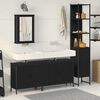 vidaXL Ensemble de mobilier de salle de bain avec &eacute;tag&egrave;re 4 pcs Noir