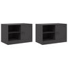 vidaXL Meubles TV 2 pcs noir 67x39x44 cm acier