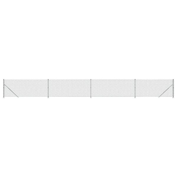 vidaXL Clôture en mailles de chaîne avec bride argenté 0,8x10 m