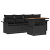vidaXL Ensemble de canap&eacute; de jardin 5 pc Noir Poly rotin