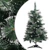 vidaXL Sapin de No&euml;l artificiel avec support Vert et blanc 60 cm PVC