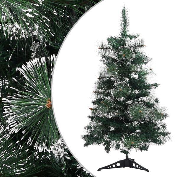 vidaXL Sapin de No&euml;l artificiel avec support Vert et blanc 60 cm PVC