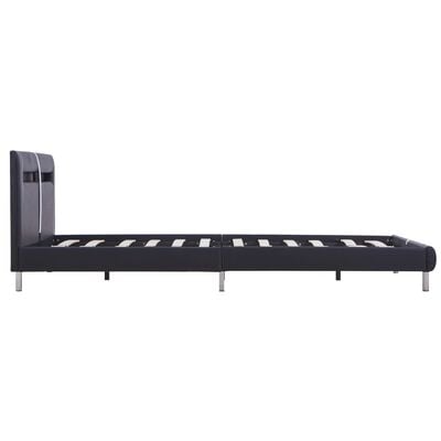 vidaXL Cadre de lit avec LED sans matelas noir 140x200 cm similicuir