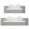 vidaXL Ensemble de canap&eacute;s 2 pcs avec coussins Gris Rotin naturel