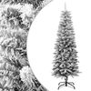 vidaXL Sapin de No&euml;l artificiel mince avec neige floqu&eacute;e 150 cm PVC/PE