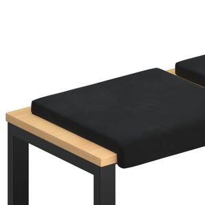 vidaXL Coussin de banc 2 pc Velours Noir Profondeur 35 cm