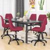 vidaXL Chaises pivotantes &agrave; manger lot de 6 Rouge bordeaux Tissu