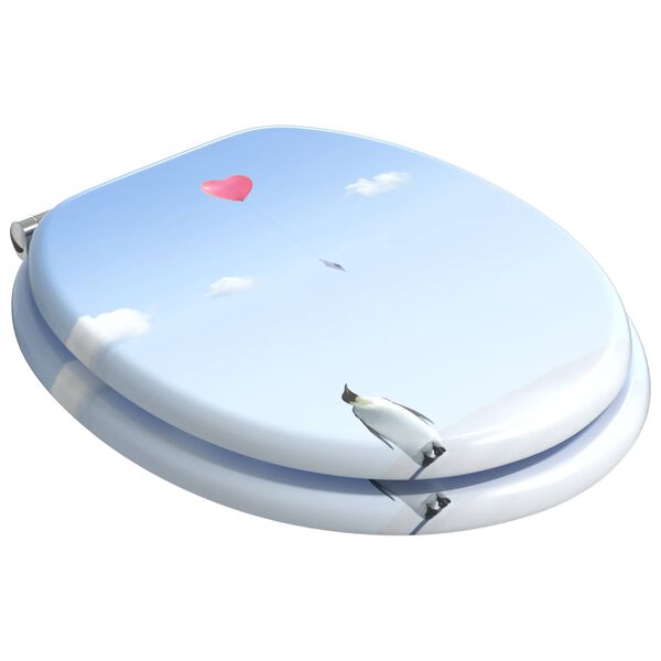 vidaXL Si&egrave;ge de toilette 2 pcs Bleu 43,8 x 37,8 cm Panneau MDF